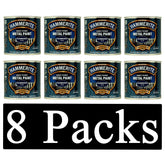 8X Hammerite Hammered Blue Paint 250ml Tin Paint